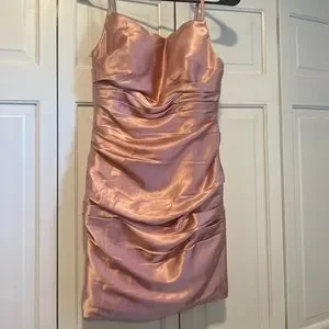 Dresses | Rose Gold Satin Mini Dress | Poshmark